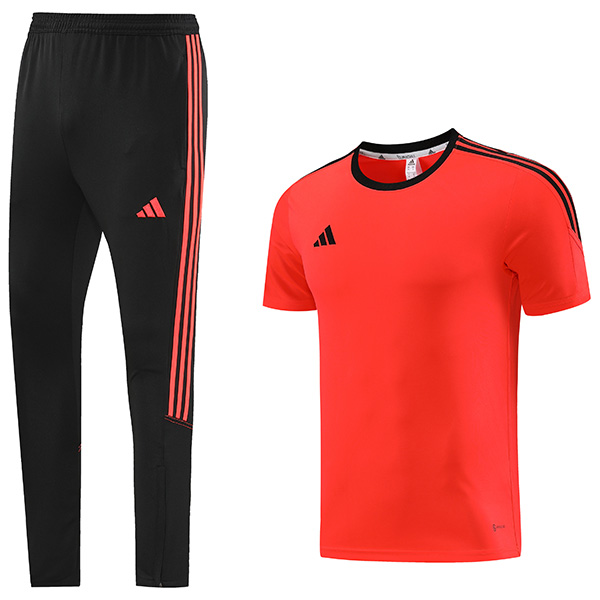 Adas casual training kit sportswear uniform men's orange soccer suit football short sleeve sports top shirt 2023-2024